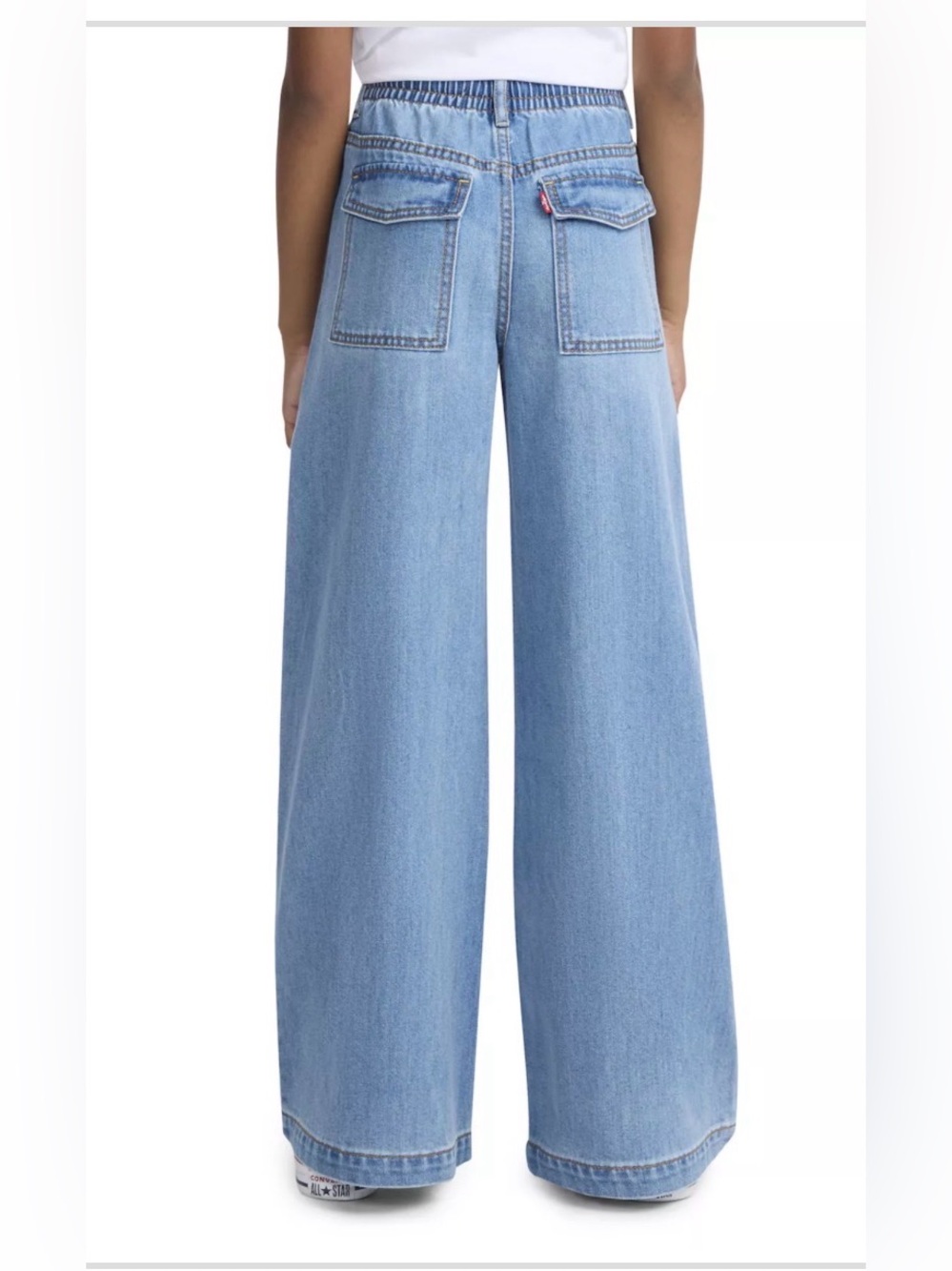 Levi’s High Rise Baggy Pull On Wide Leg Big Girls Large ( 12-14) EUC - Picture 2 of 13